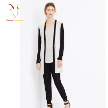Stilvolle lange V-Ausschnitt Kaschmir Strickjacke Pullover weiblich